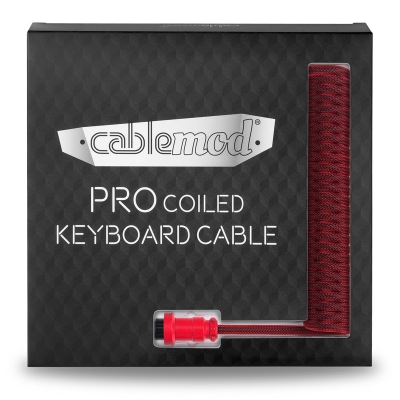 CableMod Pro Coiled Keyboard Cable USB-C To USB-A, Republic Red - 150cm - 5