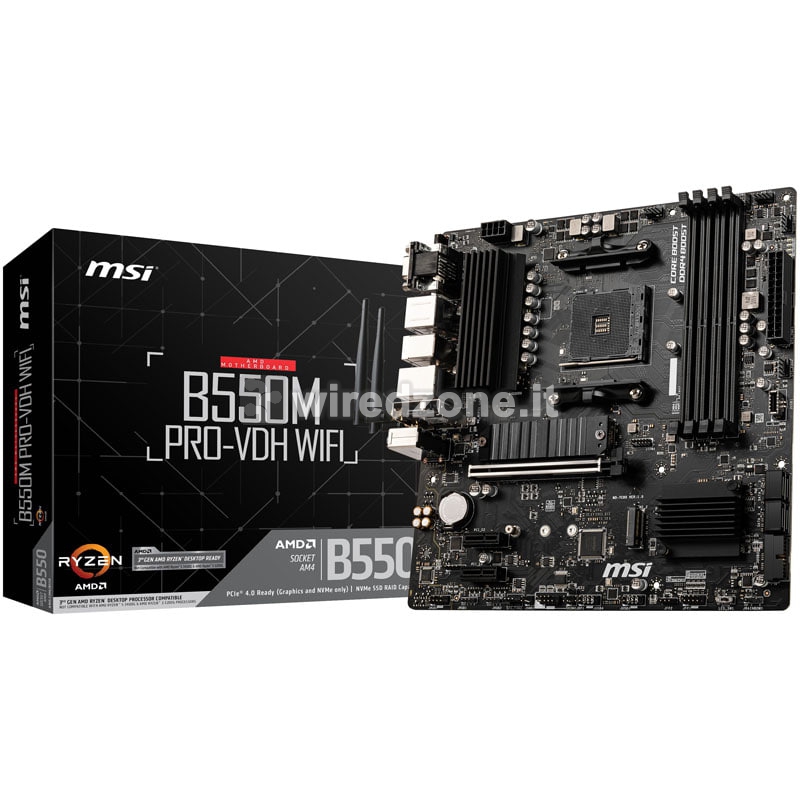 MSI B550M Pro-VDH WiFi, AMD B550 Mainboard - Socket AM4 - 1