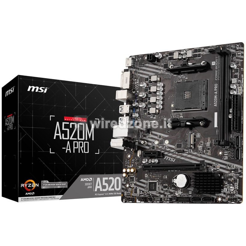 MSI A520M-A Pro, AMD A520 Mainboard - Socket AM4 - 1