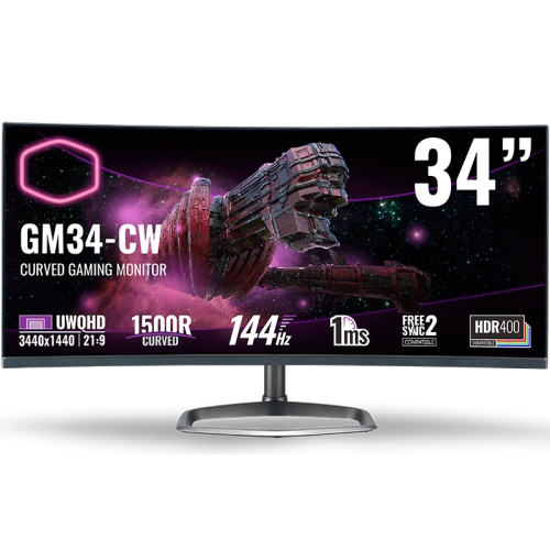 Cooler Master GM34-CW, 86,4 cm (34") 144Hz, UWQHD, VA - DP, HDMI - 1