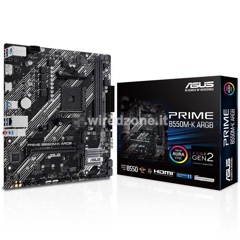 ASUS PRIME B550M-K ARGB AMD B550 Socket AM4 micro ATX