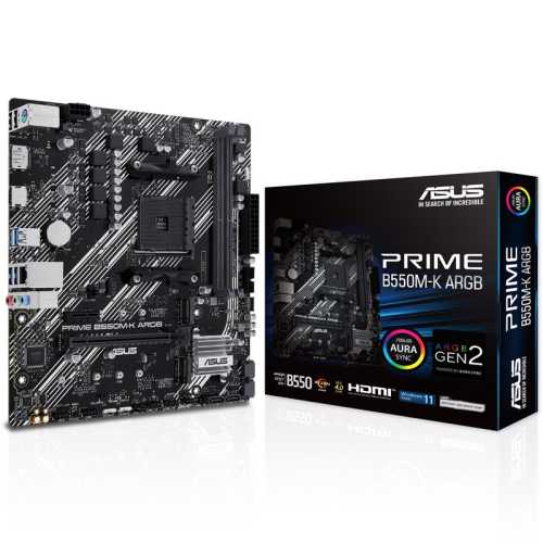 ASUS PRIME B550M-K ARGB AMD B550 Socket AM4 micro ATX