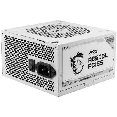 MSI MAG A850GL PCIe5 White, 80 PLUS Gold, Full-Modular - 850 Watt