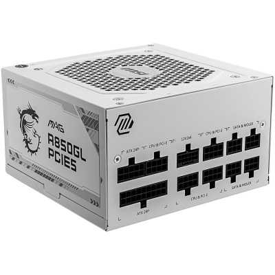 MSI MAG A850GL PCIe5 White, 80 PLUS Gold, Full-Modular - 850 Watt