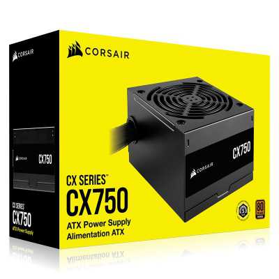 Corsair CX750 Black, 80 PLUS Bronze, Non-Modular - 750 Watt