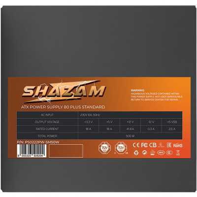 Noua Shazam 500W, 80 Plus White, Non-Modular - 500 Watt