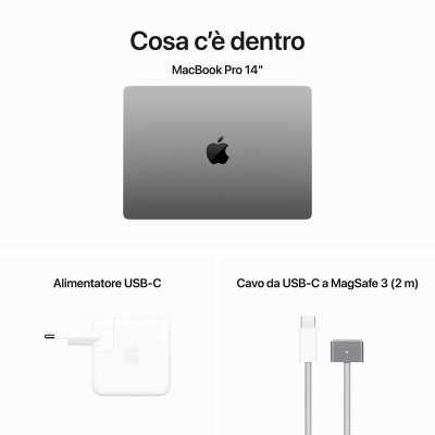 Apple MacBook Pro 14 Grey, M3 Chip, 36,1 cm (14.2"), 3K, Apple GPU Graphics, 16GB RAM, 1TB SSD, macOS