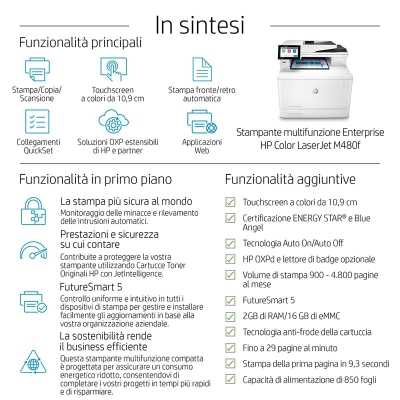 HP Color LaserJet Enterprise M480f Multifunction Printer