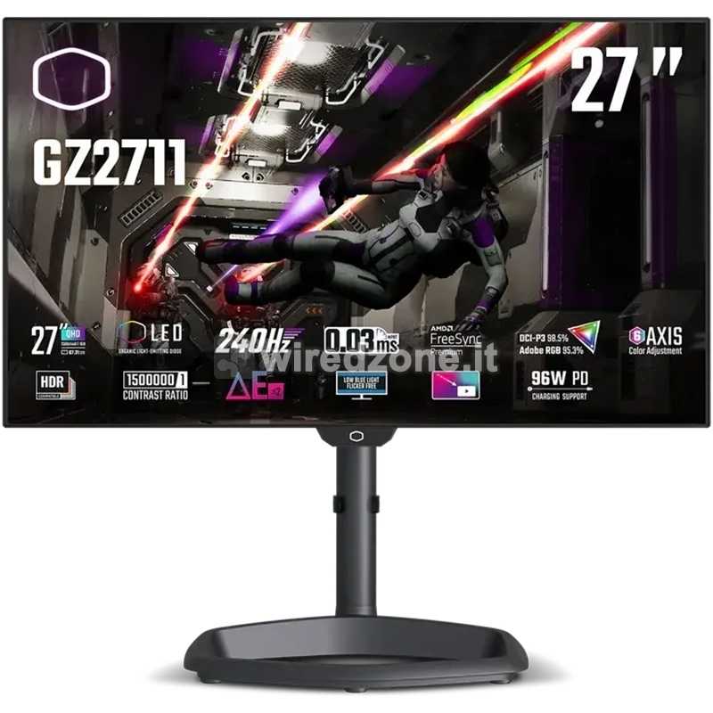 Cooler Master Tempest GZ2711, 68,6 cm (27"), 240Hz, WQHD, OLED - DP, HDMI