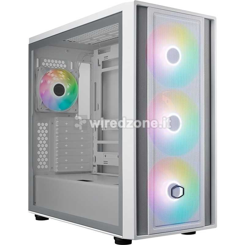 Cooler Master MasterBox 600 Mid-Tower, Side-Glass - White