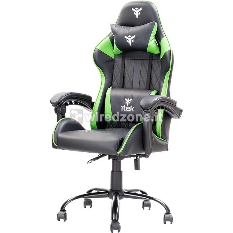 itek RHOMBUS PF10 Gaming Chair - Black / Green