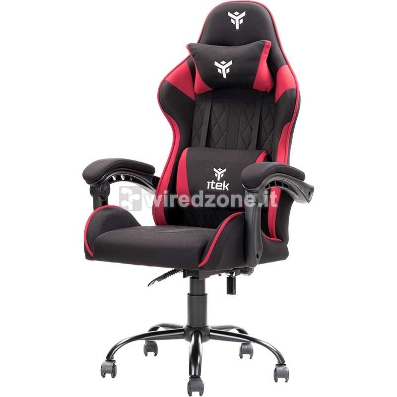 itek RHOMBUS FF10 Fabric Gaming Chair - Black / Red