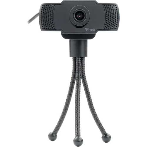 itek W300 Webcam with Microphone and Tripod - Black