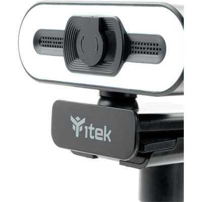 itek W401L Webcam with LED Ring, Microphone and Tripod - Black