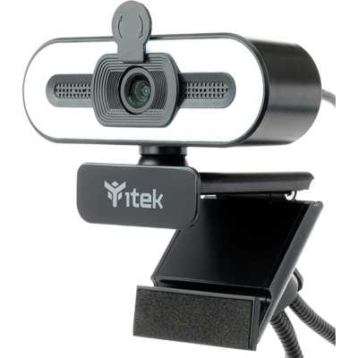 itek W401L Webcam with LED Ring, Microphone and Tripod - Black