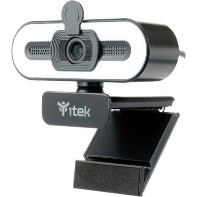 itek W401L Webcam with LED Ring, Microphone and Tripod - Black