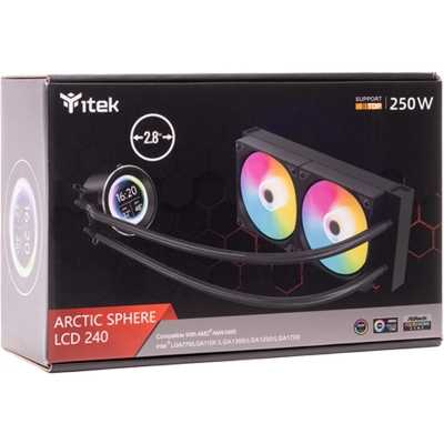 itek ARCTIC SPHERE LCD 240 ARGB CPU-Cooler AIO - Black