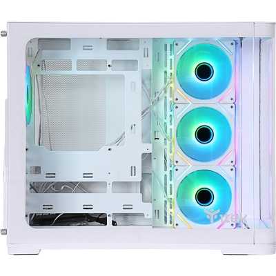 itek DARK CAVE CURVED Mid-Tower, Side-Glass - White