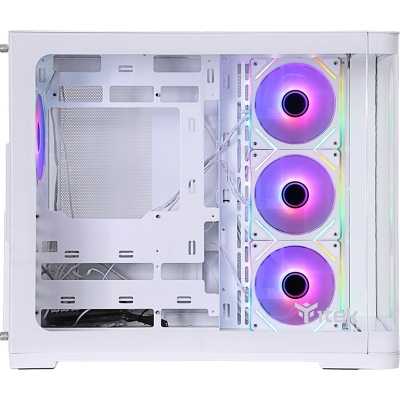 itek DARK CAVE CURVED Mid-Tower, Side-Glass - White