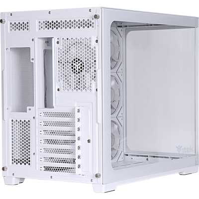 itek DARK CAVE CURVED Mid-Tower, Side-Glass - White