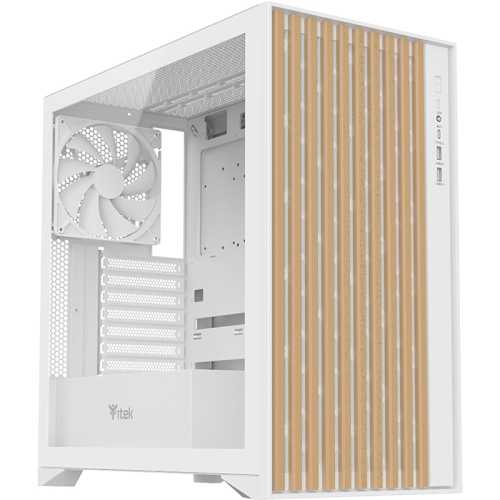 itek WOODY Mid-Tower, Side-Glass - White