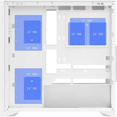 itek WOODY Mid-Tower, Side-Glass - White