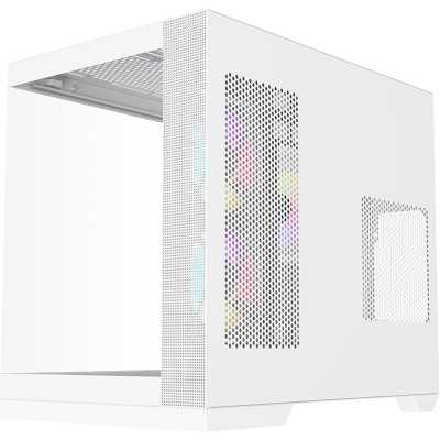 itek DARK CAVE DS Mid-Tower, Side-Glass - White