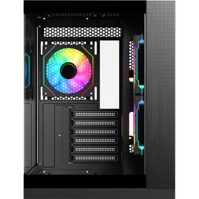 itek DARK CAVE DS Mid-Tower, Side-Glass - Black