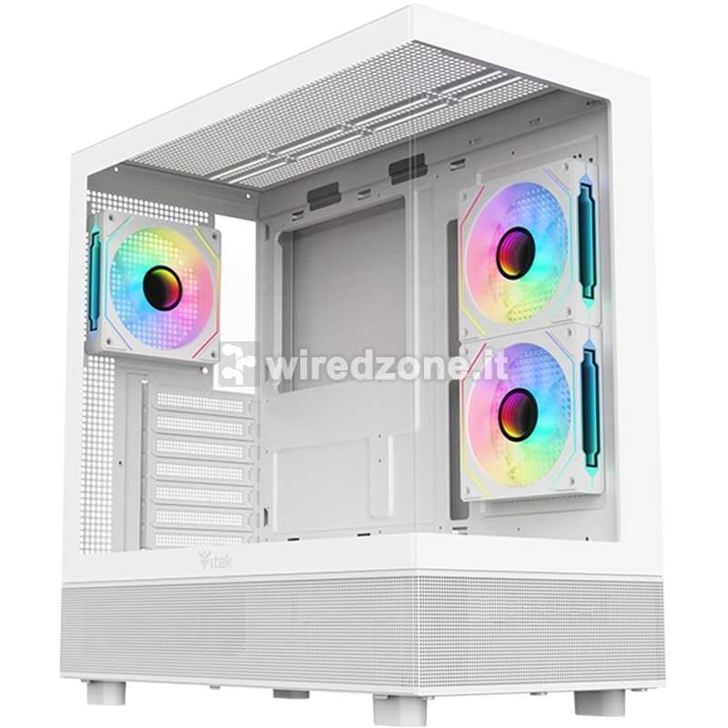 itek SHOWBUI 42W Mid-Tower, Side-Glass - White