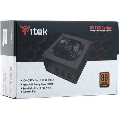 itek BS650 EVO, 80 PLUS Bronze - Semi-modular - 650 Watt