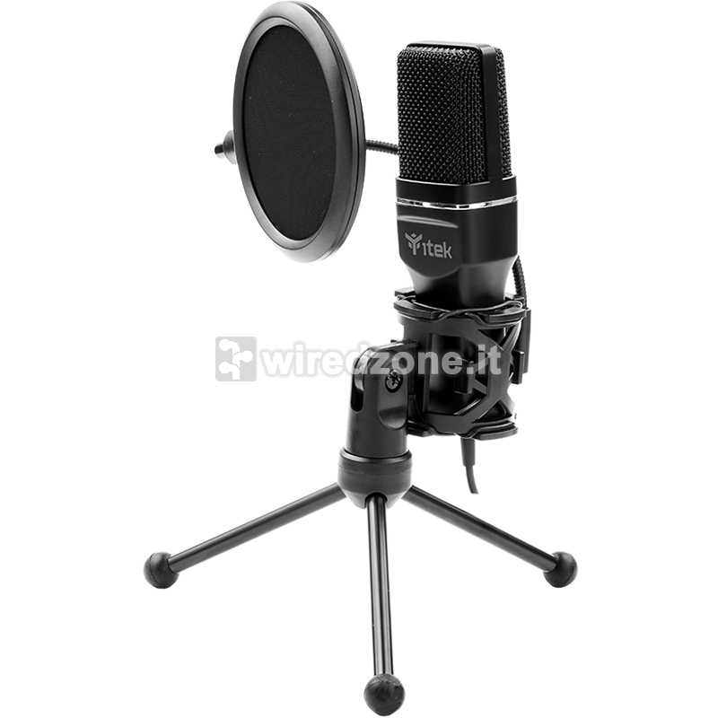 itek M100 Condenser Microphone with Tripod - Black