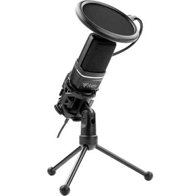 itek M100 Condenser Microphone with Tripod - Black