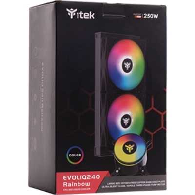 itek EVOLIQ 240 Rainbow CPU-Cooler - Black