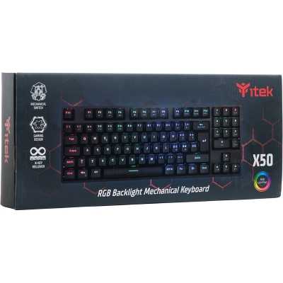 itek X50 RGB Wired Mechanical Gaming Keyboard - Switch Blue OUTEMU