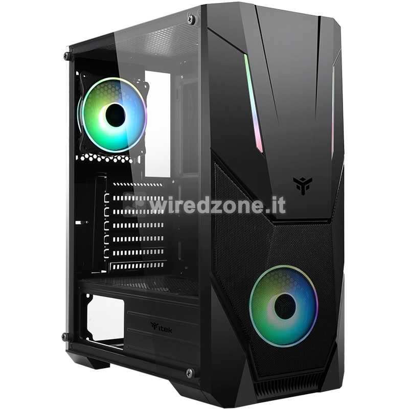 itek SPACIRC VO Mid-Tower, Side-Glass - Black