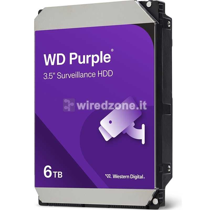 WD Purple HDD, SATA 6G, 5400 RPM, 256 MB, 3.5-inch - 6 TB