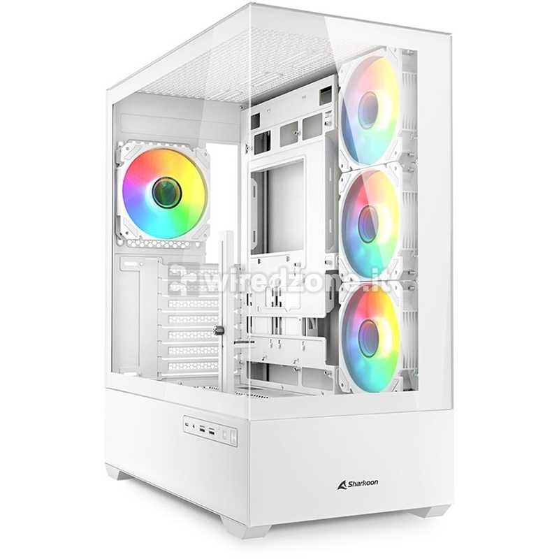 Sharkoon AK6 RGB Mid-Tower, Side-Glass - White