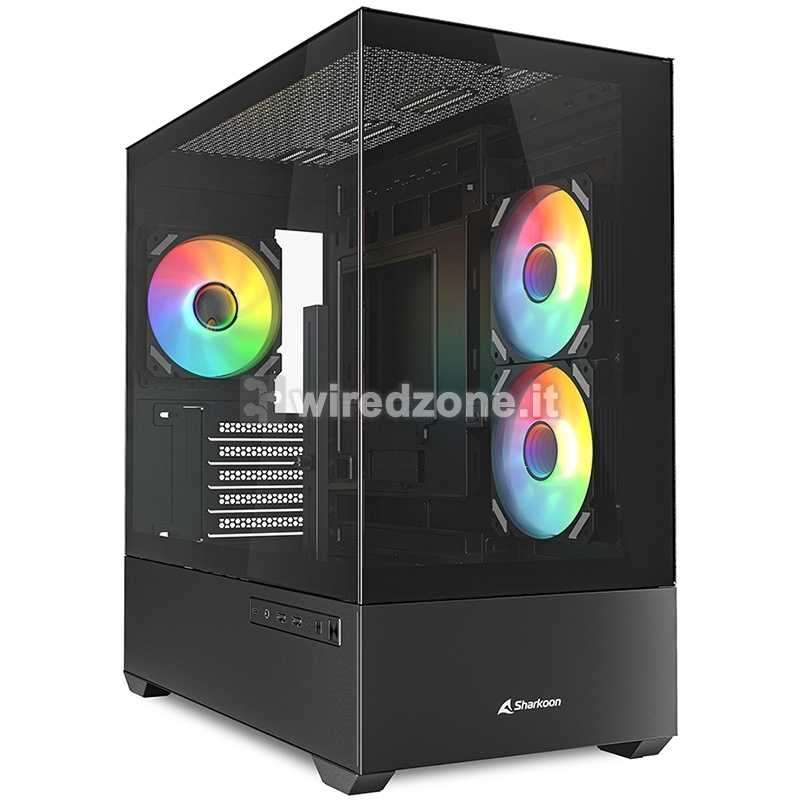 Sharkoon MK6 RGB Mini-Tower, Side-Glass - Black