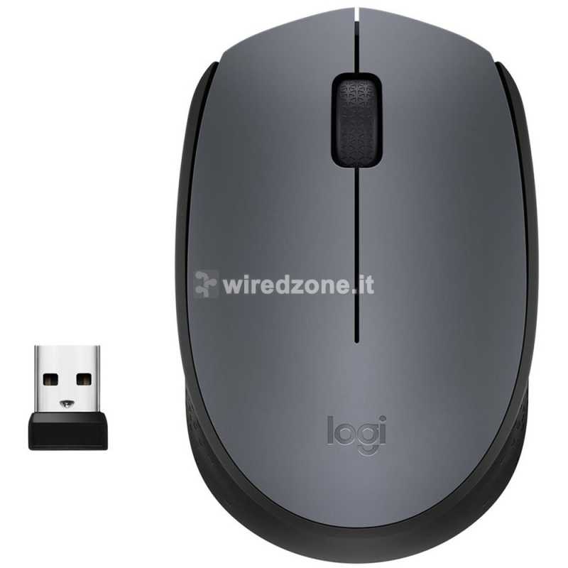 Logitech M170 Grey-K, Wireless Mouse - Grey Black