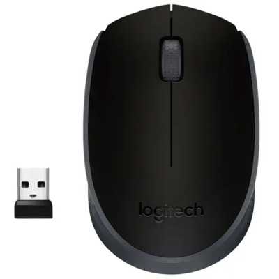 Logitech M171 Black-K, Mouse Wireless - Black Grey