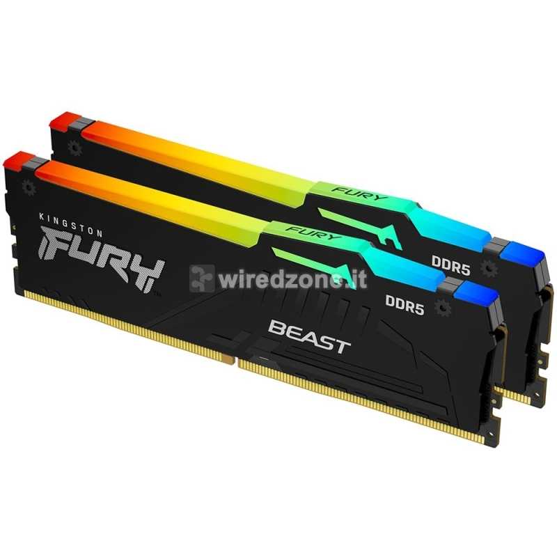 Kingston FURY Beast ARGB Black, XMP, DDR5-6000, CL30, DIMM - 32 GB (2x16GB)