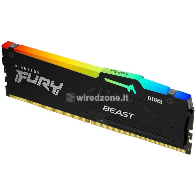 Kingston FURY Beast ARGB Black, XMP, DDR5-6000, CL30, DIMM - 16 GB (1x16GB)