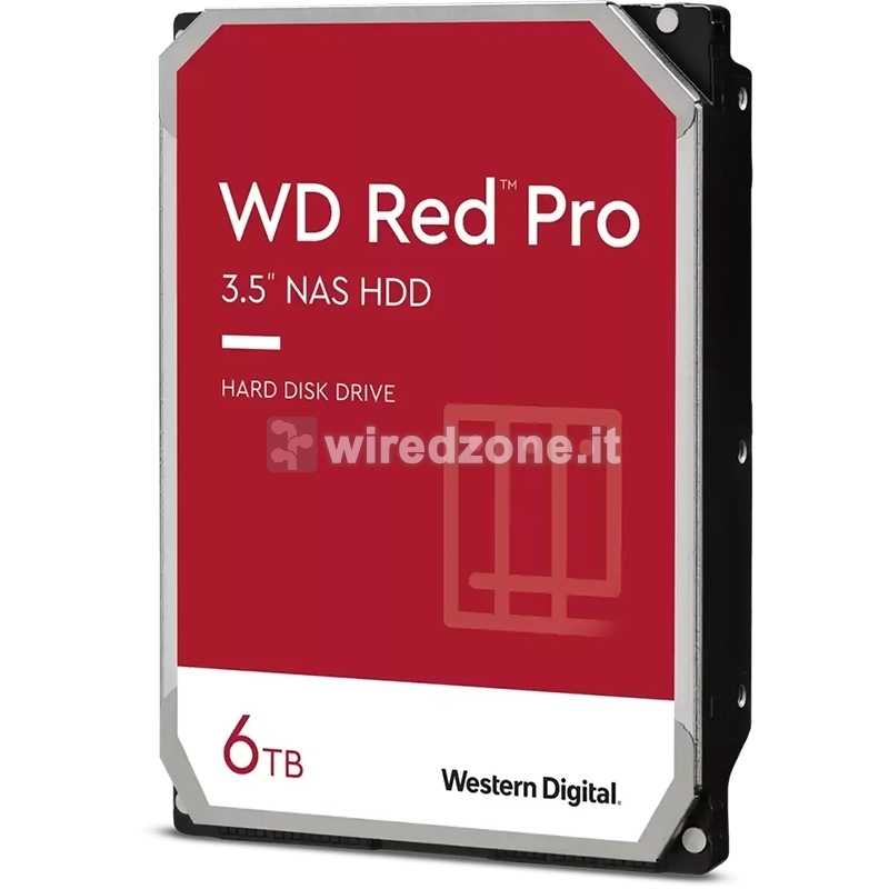 WD Red Pro NAS HDD, SATA 6G, 7200 RPM, 3.5-inch - 6 TB