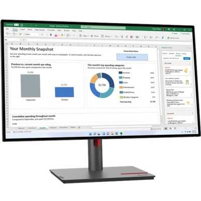 Lenovo ThinkVision P27h-30, 27", WQHD, 60Hz, IPS, Pivot - USB-C, DP, HDMI