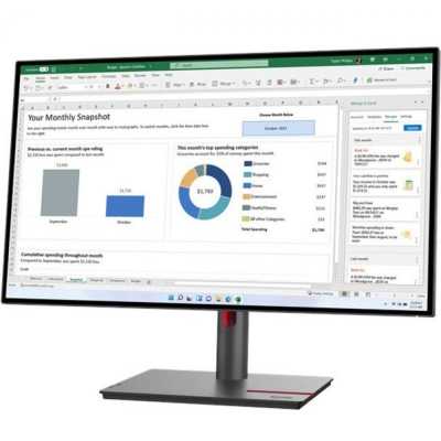 Lenovo ThinkVision P27h-30, 27", WQHD, 60Hz, IPS, Pivot - USB-C, DP, HDMI