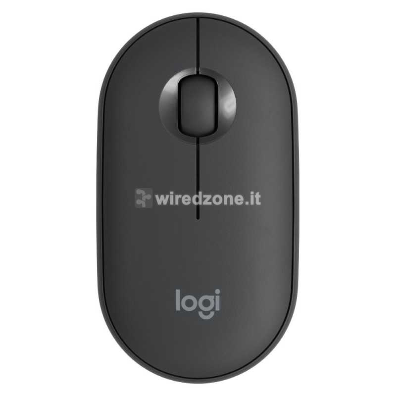 Logitech Pebble 2 M350s Ambidextrous Mouse, Wireless RF + Bluetooth, Graphite