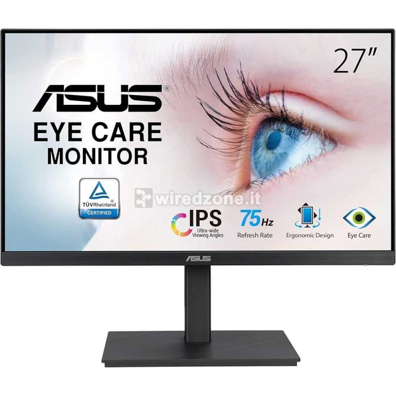 ASUS VA27EQSB, 27", FHD, 75Hz, IPS, Pivot - DP, HDMI